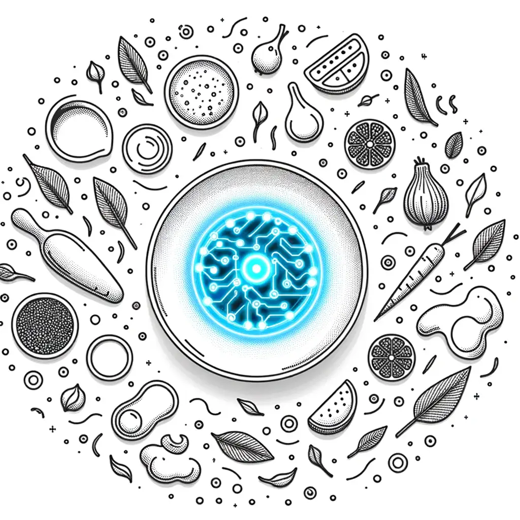 Digital plate with healthy food